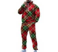 BUKKNYE Christmas Fashion Tracksuit Mens 3D Printed Sweatsuit Sets 2 Piece Xmas Ugly Christmas Funny Holiday Outfits Hoodies Sweatshirts Joggers Harem Pants Outfits with Pockets Big&Tall