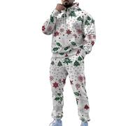 BUKKNYE Christmas Fashion Tracksuit Mens 3D Printed Sweatsuit Sets 2 Piece Xmas Ugly Christmas Funny Holiday Outfits Hoodies Sweatshirts Joggers Harem Pants Outfits with Pockets Big&Tall