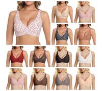 BUKKNYE Comfortable Bras for Older Ladies Wireless Full Coverage Jelly Push Up Bras Seamless Comfort Cotton Bra for Sagging Breasts