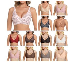BUKKNYE Comfortable Bras for Older Ladies Wireless Full Coverage Jelly Push Up Bras Seamless Comfort Cotton Bra for Sagging Breasts