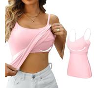 BUKKNYE Cotton Shelf Bra Camisoles Adjustable Spaghetti Strap Tank Tops Basic Layer Cami(Wine,4XL)
