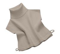 BUKKNYE Knitted Turtleneck Fake Collar Womens Half Blouse Cotton Sleeveless Mock High Turtleneck Dickey Collar Shirt Neck Guard Warm Coffee