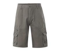 BUKKNYE Mens Cargo Combat Shorts 100% Coton 6 Pockets Chino Summer Work Safety Essential Half Pants All Waist(Dark Gray,36)