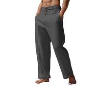 BUKKNYE Mens Formal Trousers Big and Tall Business Smart Office Trousers High Waist Button Zipper Fly Loose Fit Straight Casual Work Pants B-Black