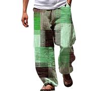 BUKKNYE Mens Patchwork Tie Dye Peace Cotton Genie Parachute Yoga Pants Plus Size Loose Fit Straight Leg Casual Hippie Gypsy Trousers Summer Beach Trousers