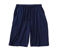 BUKKNYE Men's Soft Pajama Shorts Oversize Comfortable Lounge Sleep Shorts Plus Size Moisture Wicking Stretch Breathable Running Walking Going Out Bottoms with Pockets Navy