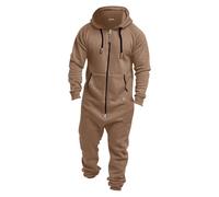 BUKKNYE Onesies Men's Hooded Jumpsuit Rompers Zip Up Drawstring Long Sleeve Playsuit One Piece Tracksuit Matching Pjs with Pockets for Women