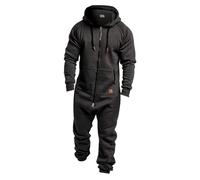 BUKKNYE Onesies Men's Hooded Jumpsuit Rompers Zip Up Drawstring Long Sleeve Playsuit One Piece Tracksuit Matching Pjs with Pockets for Women