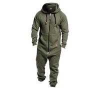 BUKKNYE Onesies Men's Hooded Jumpsuit Rompers Zip Up Drawstring Long Sleeve Playsuit One Piece Tracksuit Matching Pjs with Pockets for Women