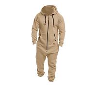 BUKKNYE Onesies Men's Hooded Jumpsuit Rompers Zip Up Drawstring Long Sleeve Playsuit One Piece Tracksuit Matching Pjs with Pockets for Women