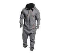 BUKKNYE Onesies Men's Hooded Jumpsuit Rompers Zip Up Drawstring Long Sleeve Playsuit One Piece Tracksuit Matching Pjs with Pockets for Women
