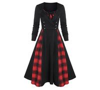 BUKKNYE Renaissance Costume Women with Corset Plus Size Short Sleeve Long Black Gothic Dress for Renaissance Fair, Medieval Wedding(Red #2,XL)