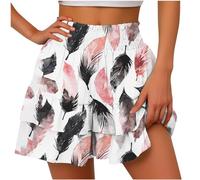 BUKKNYE Shorts for Women, Bermuda Shorts for Women 2024 Summer High Waisted Ruffle Shorts Floral Pleated Hem Casual Pants(Hot Pink,XL)
