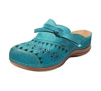 BUKKNYE Suede Clogs for Women Soft Cork Footbed Mules with Arch Support, Comfortable Slip On Closed Toe Leather Potato Shoes Sandals with Memory Foam