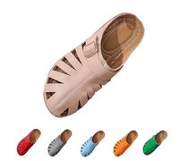 BUKKNYE Walking Sandals for Women UK Breathable Hollow Out Lightweight Athletic Walking Slippers Fashion Gladiator Shoes Comfortable Orthopedic Wedge Sandal with Arch Support Rose Gold