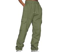 BUKKNYE Womens Cargo Trousers High Waist Hiking Walking Combat Pants Casual Work Bottoms Outdoor Streetwear(AG,3XL)