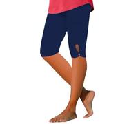 BUKKNYE Women's Long Shorts Knee-Length High Waist Tummy Control Yoga Leggings Plus Size Hollow Out Seamless Stretchy Sports Gym Running Summer Bermuda Shorts