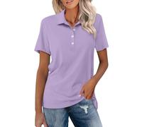 BUKKNYE Women's Polo Shirts Plus Size Short Sleeve Casual Work Blouse Tops Quick Dry Lightweight Slim Fit Workout Sports Golf Henley Shirts