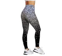 BUKKNYE Women's Sequins High Waist Stretchy Leggings Loose Casual Club Pants Trousers Blue