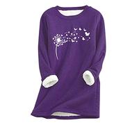 BUKKNYE Women's Sherpa Fleece Lined Sweatshirts Without Hood Thick Warm Fall Winter Shirts I'm Still Freezing ME 24:7 Funny Sweater Pullover Plus Size Print Long Tops