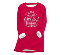 BUKKNYE Women's Sherpa Fleece Lined Sweatshirts Without Hood Thick Warm Fall Winter Shirts I'm Still Freezing ME 24:7 Funny Sweater Pullover Plus Size Print Long Tops B-red
