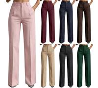 BUKKNYE Work Trousers Women Wide Leg High Waisted Black Trousers Loose Fit Winkle Free Flat Front Smart Casual Yoga Office Business Pants with Pockets