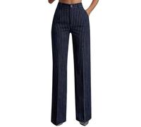 BUKKNYE Work Trousers Women Wide Leg High Waisted Black Trousers Loose Fit Winkle Free Flat Front Smart Casual Yoga Office Business Pants with Pockets