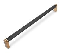 BUKOBYHE 10 Pack 10 inch(254mm) Black and Champagne Bronze Kitchen Cabinet Handles Knurled Cabinet Pulls Black Drawer Pulls Kitchen Hardware