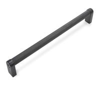 BUKOBYHE 10 Pack 7-1/2 Inch Matte Black Kitchen Cabinet Handles Knurled Cabinet Pulls Black Drawer Pulls Kitchen Hardware