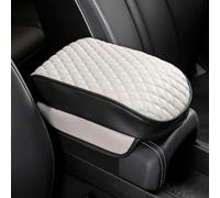 BUKYYY Car Center Console Pad, for Au-di A3 / S3 Cabriolet 8V 8P7 2008-2021 PU Leather Car Armrest Pad Four Seasons Universal Center Console Armrest Cover,C/White