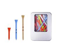 BULAIDAI 1 Box Wood Golfs Tees Multicoloured with Storage Case Multicoloured 42mm 70mm 83mm