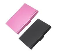 BULAIDAI 2Pcs Aluminum Folding Business Card Case 93x53mm Compact Name Holder for Professional Meetings & Travel Essentials Executive Business Meeting Card Holder