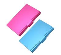 BULAIDAI 2Pcs Aluminum Folding Business Card Case 93x53mm Compact Name Holder for Professional Meetings & Travel Essentials Executive Business Meeting Card Holder