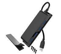 BULAIDAI 4 Port Mountable USB Center 5Gbps Extreme Fast Data Transfer with 3.3ft Extended Cable for Computer Typesetter Keyset Permanent ABS USB Center Base