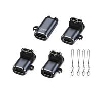 BULAIDAI 4pcs USB C to Charging Adapters Connector Power Converter Aluminum Alloy Portable for 7/6/6S/5/5S Smartwatch Travel Use Portable Charger Keychain