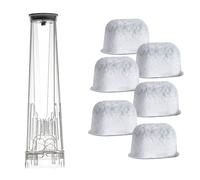 BULAIDAI 6 Pack Premium Coffee Machine Water Filter Cartridges with Clear Holder Advanced Carbon Sieving for Strengthened Taste Replacement Coffee Machine Sieves