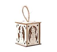 BULAIDAI Christmas Wooden House Decoration with Warm LED Light Illuminated Cottage Ornament for Seasonal Display Sustainable Christmas Party Decoration