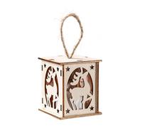 BULAIDAI Christmas Wooden House Decoration with Warm LED Light Illuminated Cottage Ornament for Seasonal Display Sustainable Christmas Party Decoration