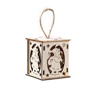 BULAIDAI Christmas Wooden House Decoration with Warm LED Light Illuminated Cottage Ornament for Seasonal Display Sustainable Christmas Party Decoration