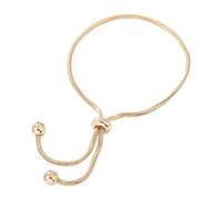 BULAIDAI Contemporary Copper Snake Chain Adjustable Slider Beaded Links All Day Comfort Jewelry Accessory Quick Adjust Copper Bead