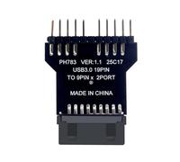 BULAIDAI Double Port USB2.0 9Pin Expansion Adapter for 19Pin Motherboard Headers with Efficient Power USB Header Extension