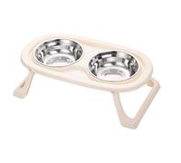 BULAIDAI Ergonomic Dog Bowls with Double Bowl Splash Proof Dish for Eating Pastel Color Dish ABS Stainless Steel Pet