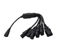 BULAIDAI Flexible Power Extension Cord PDU Computer C14 to 6xC13 Extension Cable Cord for Multiple Devices 60cm Save Cost on Assembly