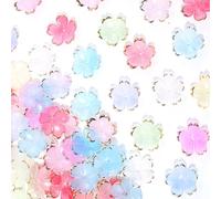 BULAIDAI Gilded Edges Five Petal Flower Base for Craft Projects Acrylic Materials with Gradients Color Ideal for Jewelry Making Fashion Flower Base