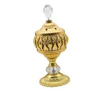 BULAIDAI Gold Vintaged Frankincense Holder Stand for Charcoal Aromatherapies Home Decoration Frankincense Holder for Spa