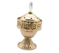 BULAIDAI Gold Vintaged Frankincense Holder Stand for Charcoal Aromatherapies Home Decoration Frankincense Holder for Spa