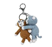 BULAIDAI Hand Crocheted Boxing Monkey Keychain Suitable For Bags Purse Backpack And Home Decoration Unique Handmade Craft