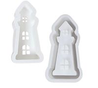 BULAIDAI Lighthouse Silicone Tealight Holder Molds Candlestick for Epoxy Resin Holder Gypsum Decoration Lighthouse