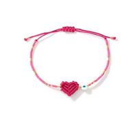 BULAIDAI Lightweight Bead Chain Bangle with Meticulous Handwoven Heart Detail and Protective Evil's Eye Symbol Wrist Accessory