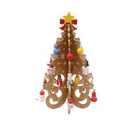 BULAIDAI Modern Minimalist Christmas Display with Interchangeable Pendants Quick-Setup Design for Offices and Family-Friendly Decor Wooden Christmas Tree Set with Ornamentation